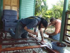 Jose Maureen Jeremiah doing beds