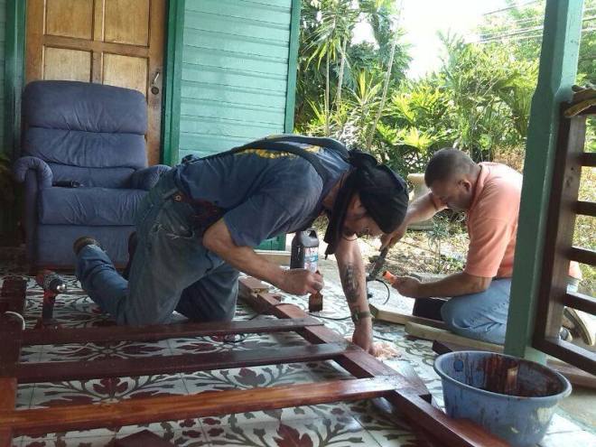 Jose Maureen Jeremiah doing beds